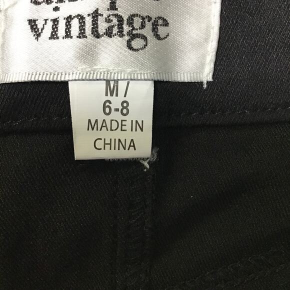 UNIQUE VINTAGE M 6-8 Black Flat Front Straight and Pencil Mini Skirt NWT 0B6 - Picture 7 of 7